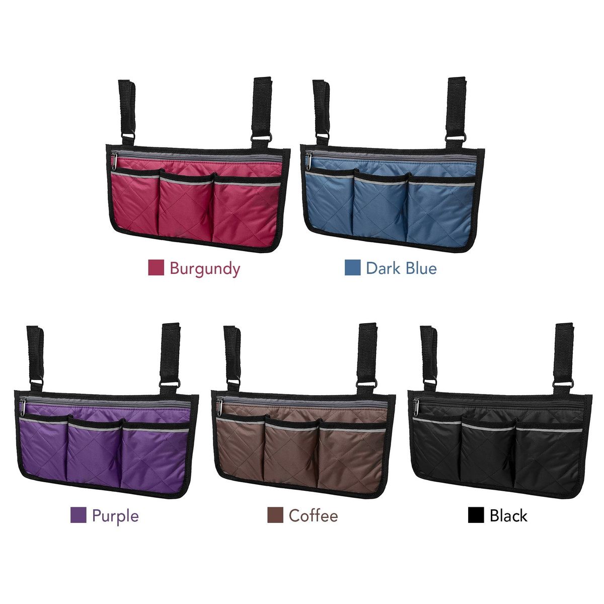 Wheelchair Armrest Side Bags With Reflective Strips