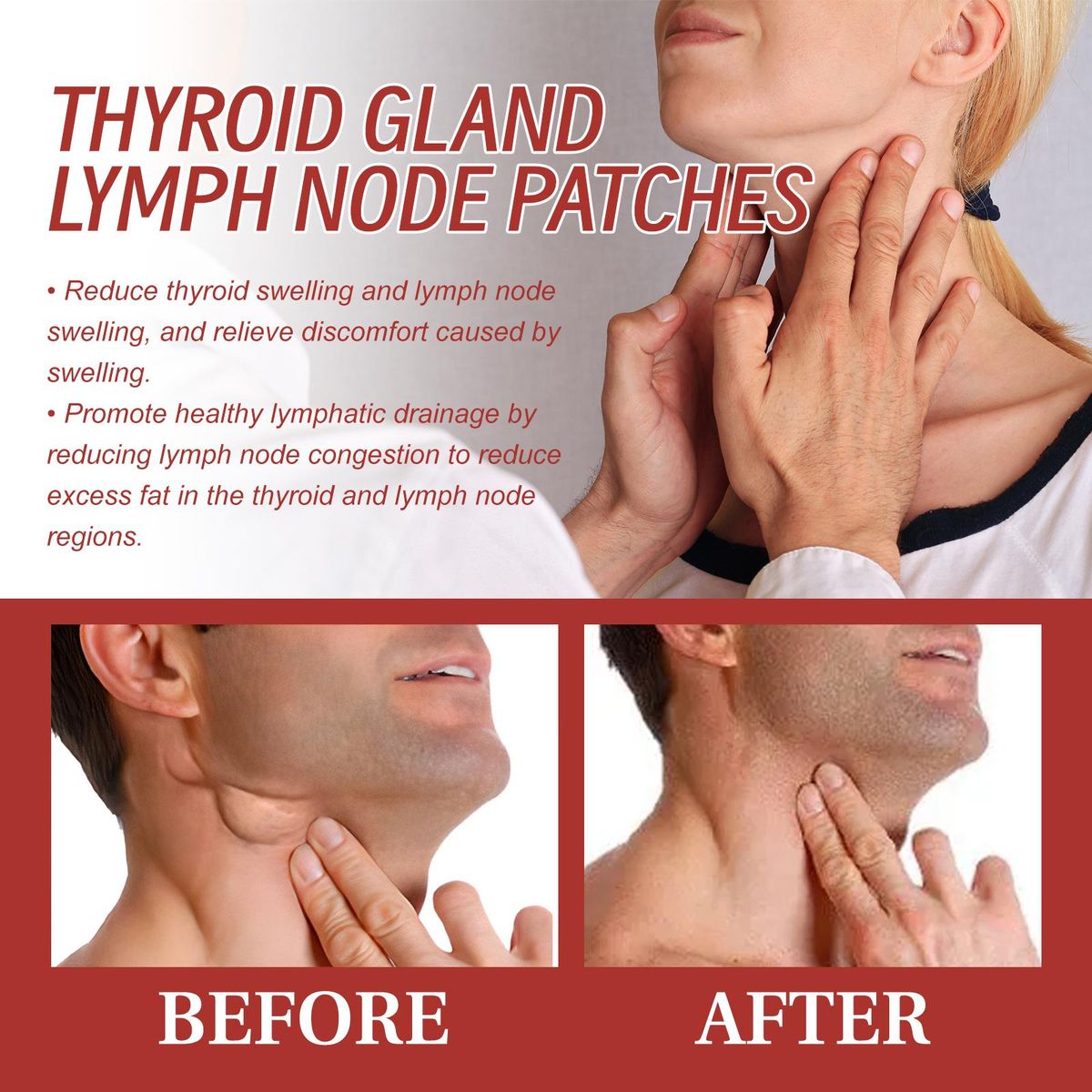 EELHOE 7Pcs Lymphatic Detox Patches Neck/Armpit Anti-Swelling Patch Pads