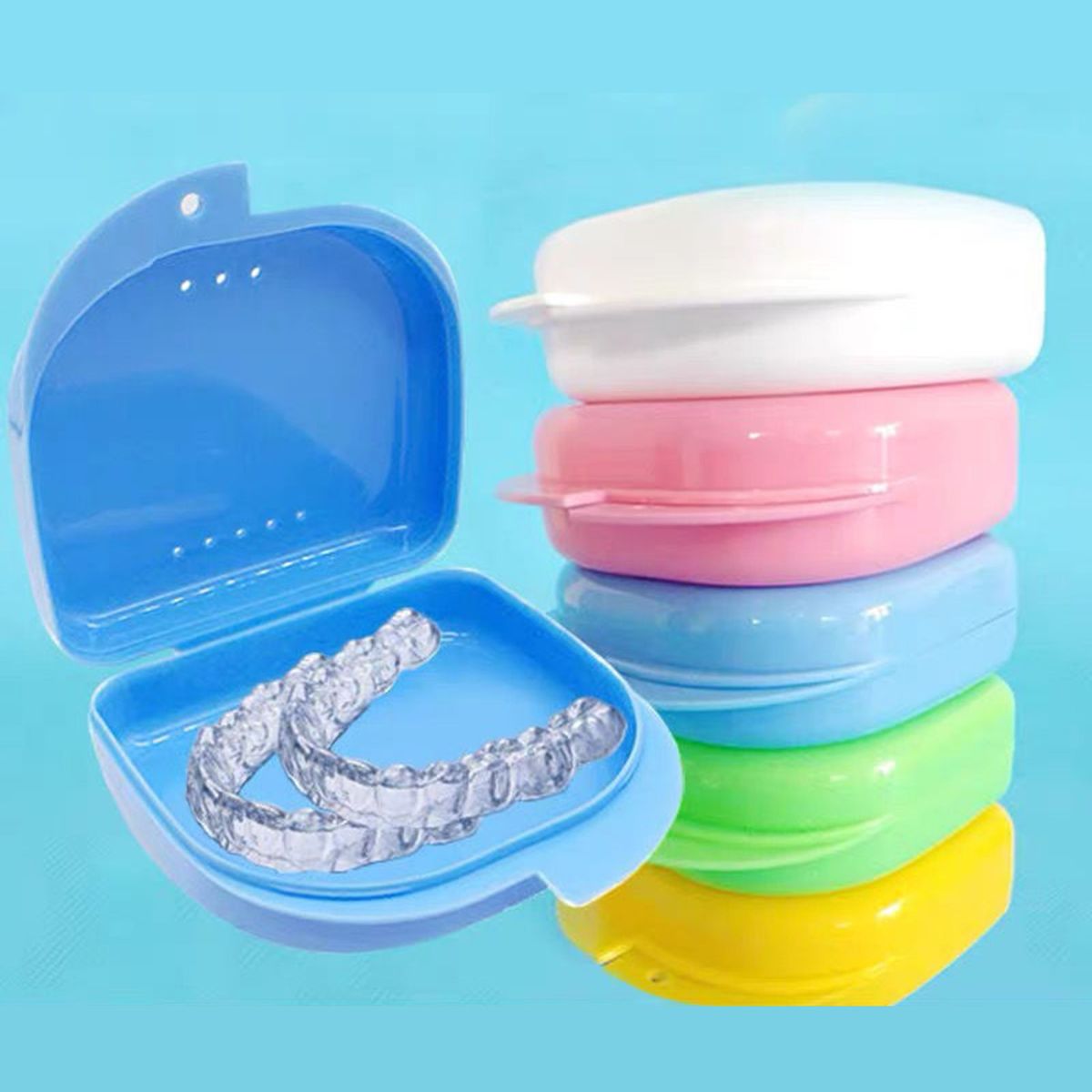Orthodontic Braces Box Oral Cavity With Orthodontic Retainer