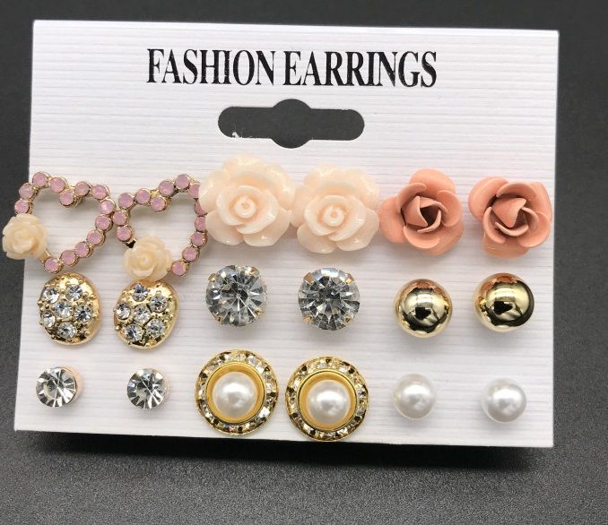 Stud Earring Set - 9 Pairs