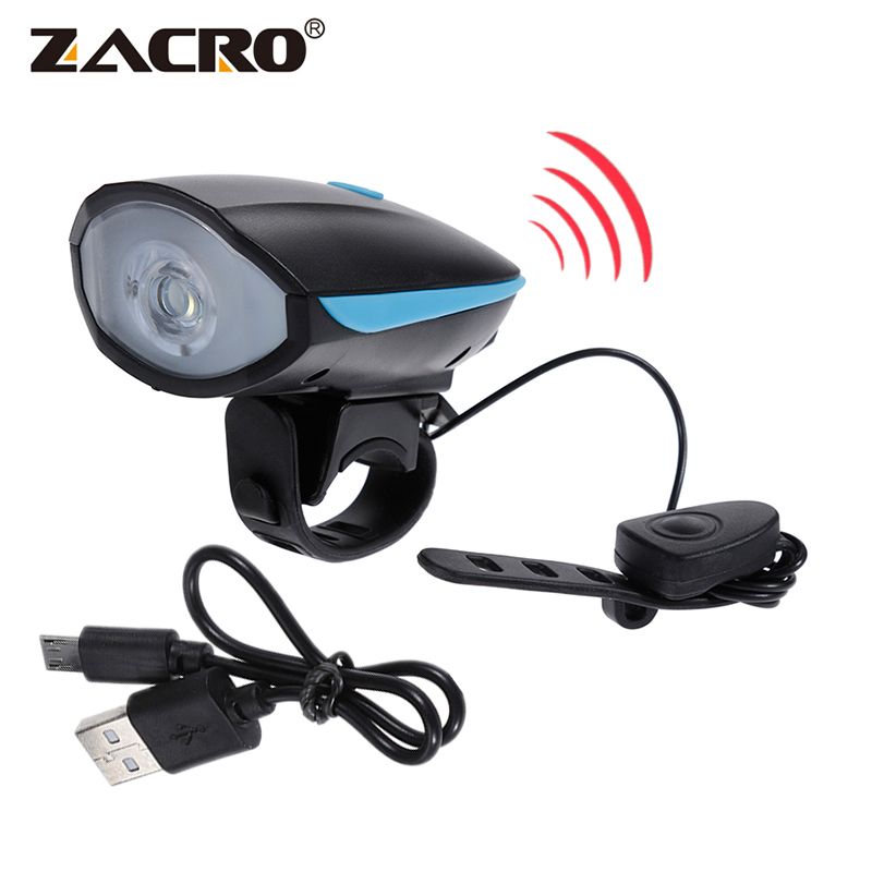 Zacro Bicycle Bike Bell Usb Rechargable Cycling Horn Light