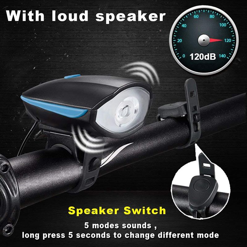 Zacro Bicycle Bike Bell Usb Rechargable Cycling Horn Light