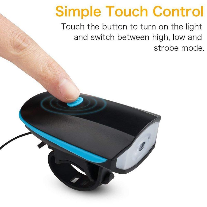 Zacro Bicycle Bike Bell Usb Rechargable Cycling Horn Light