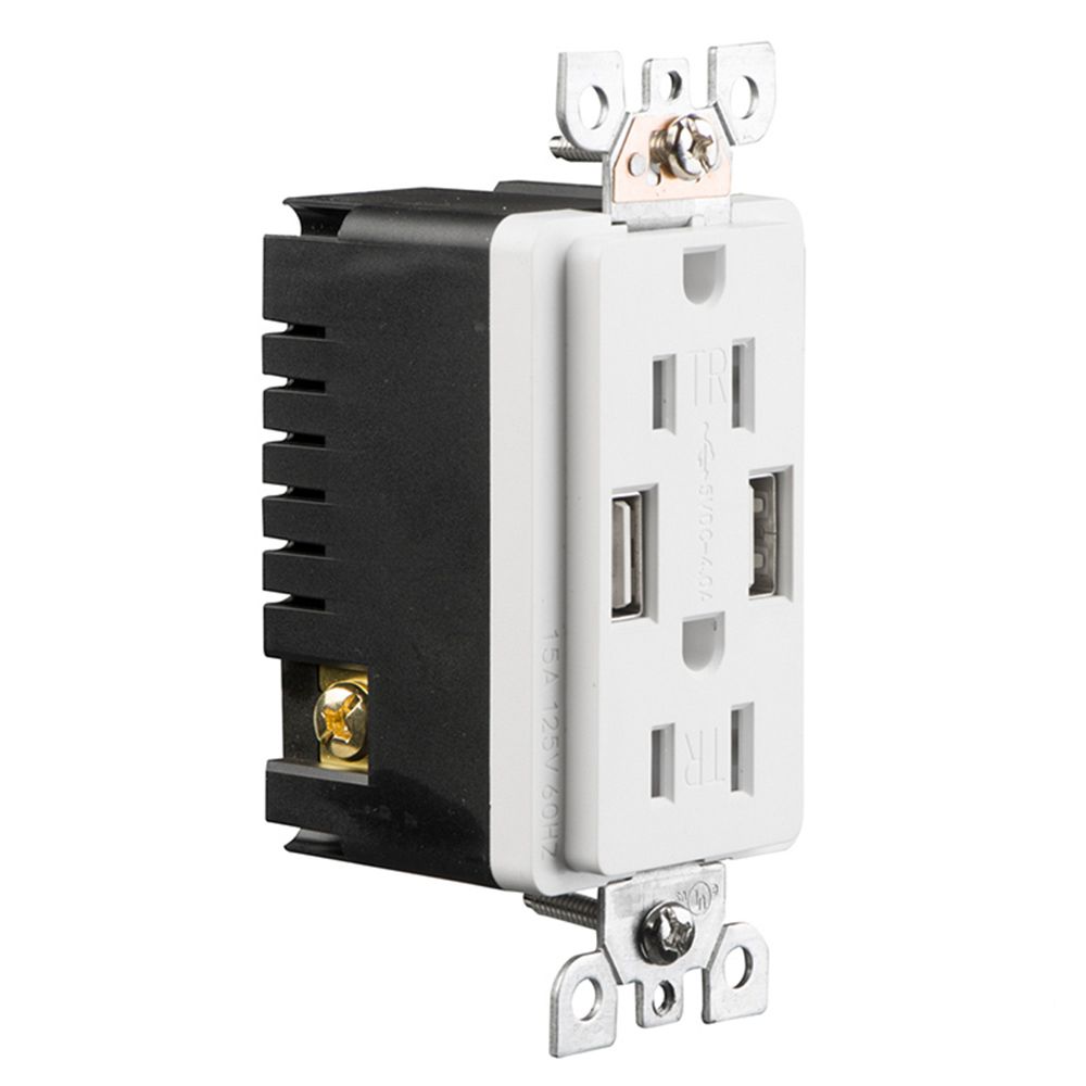 TR-BAS15-2USB Dual USB Charger With 15A Duplex Tamper