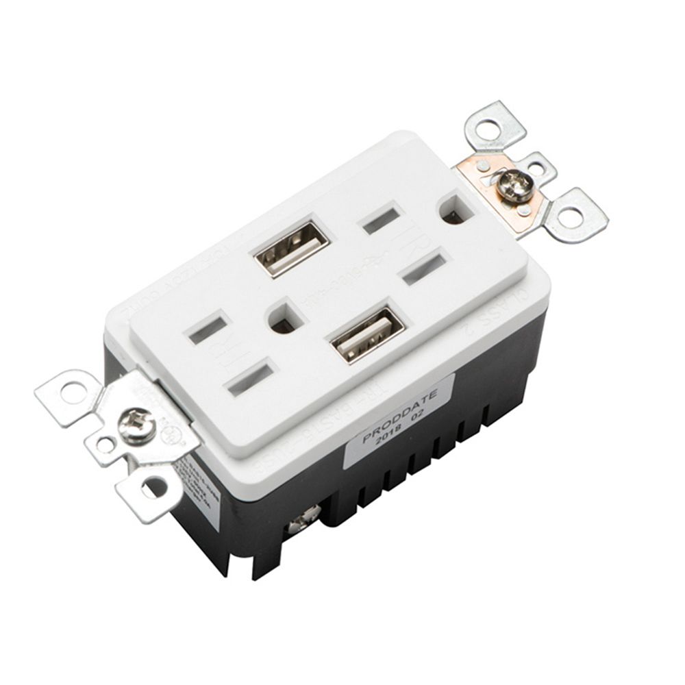 TR-BAS15-2USB Dual USB Charger With 15A Duplex Tamper