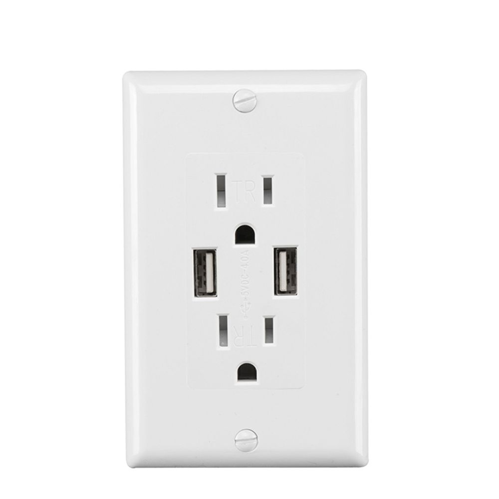 TR-BAS15-2USB Dual USB Charger With 15A Duplex Tamper