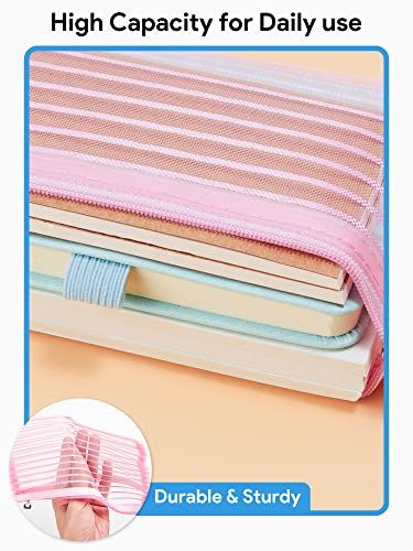JARLINK 40 Pack 10 Colors Zipper Mesh Pouch, Storage Pouches