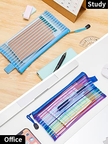 JARLINK 40 Pack 10 Colors Zipper Mesh Pouch, Storage Pouches