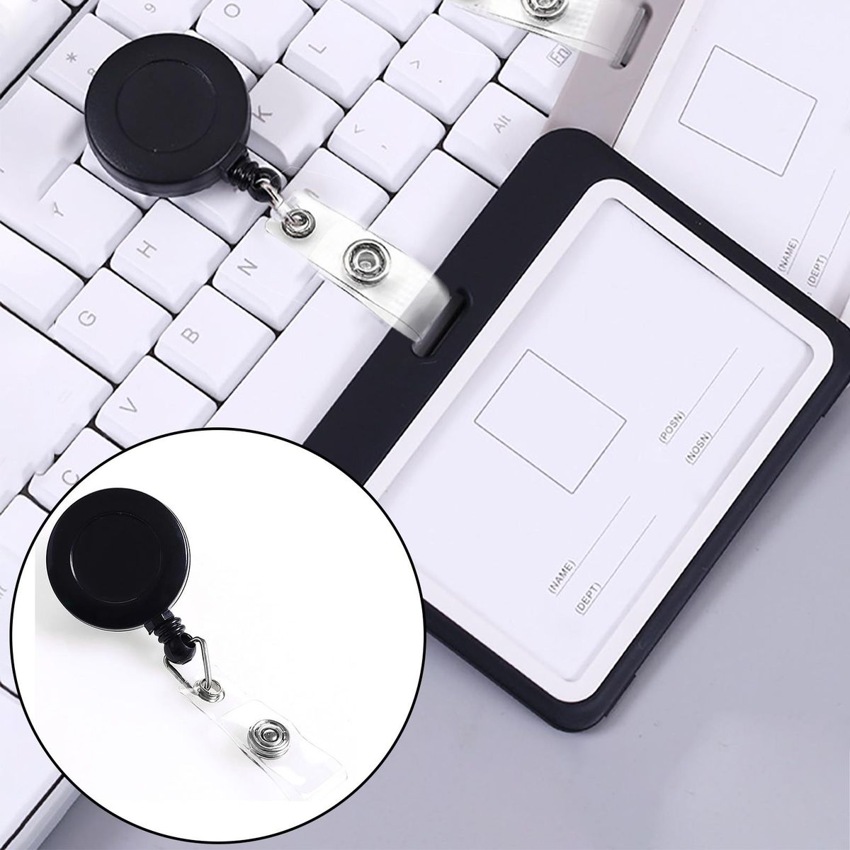 Sturdy Badge Holder 10-pack Swivel Retractable Badge Reels for Work Black