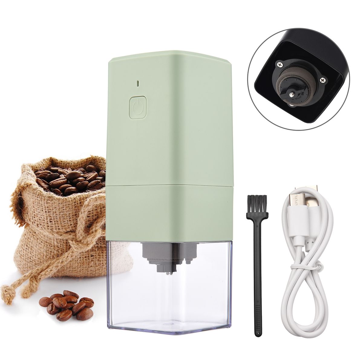 Portable Mini Electric Burr Coffee Grinder With Adjustable