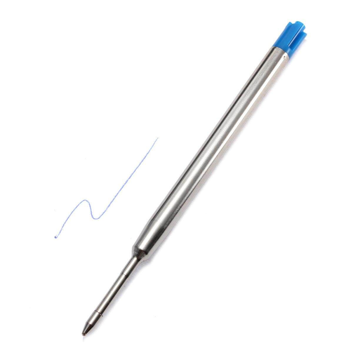 10X Blue Ballpoint Pen Refills Fine Point Medium Standard For Parker Style Ink