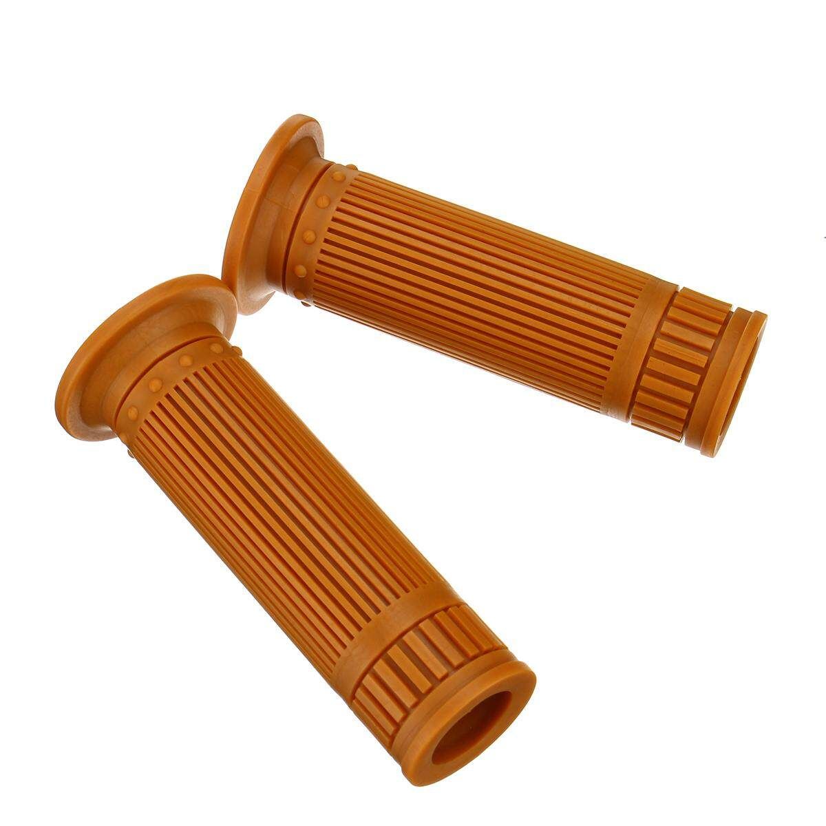 2x Universal 7/8" 22mm Motorcycle Bike Rubber Handlebar Hand Grips Motorcycle Bike ATV Dirt Motobike Cafe Racer For Prince Ranger CG/GN Tianjun (Ple Yellow) Brown Yellow 22 / 24mm