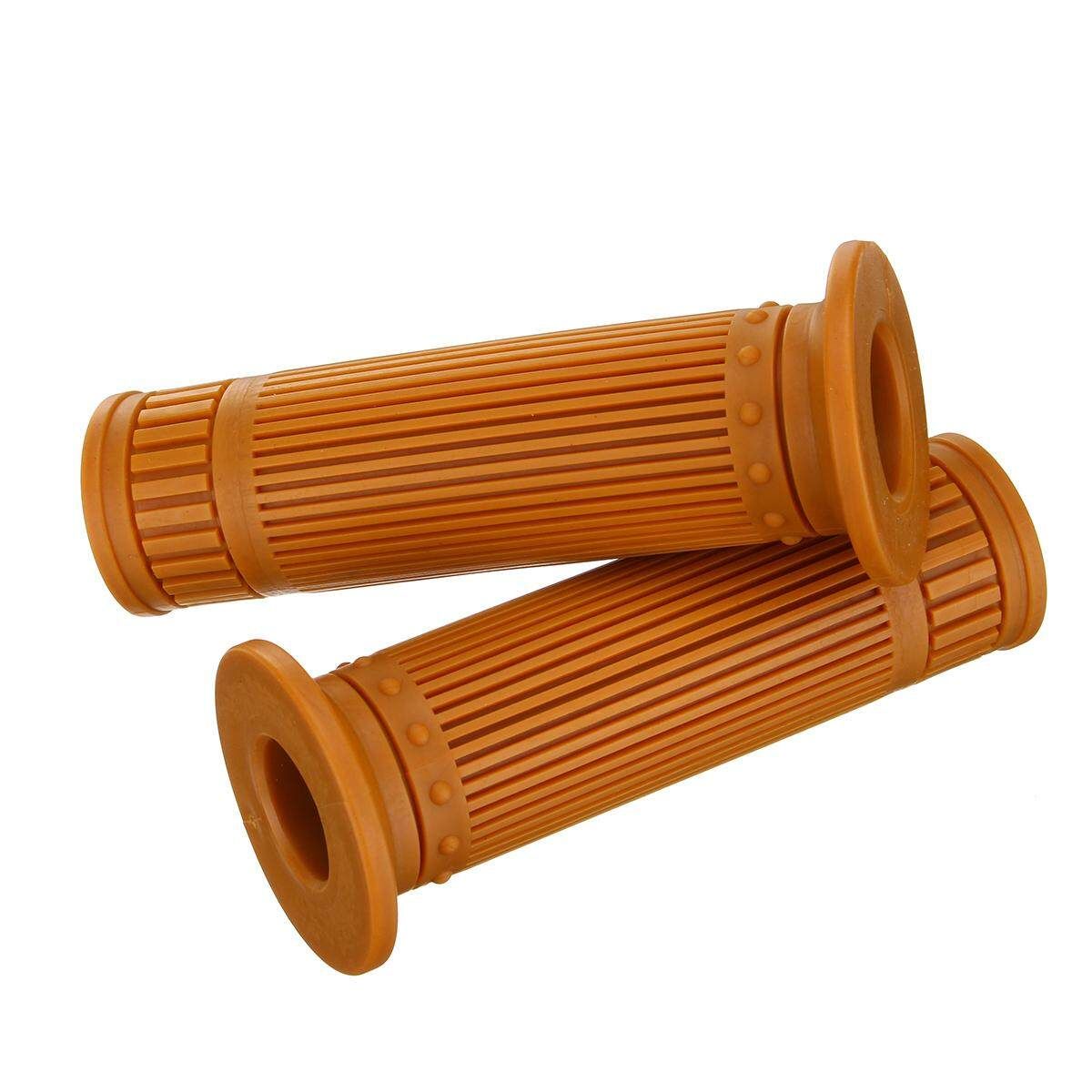 2x Universal 7/8" 22mm Motorcycle Bike Rubber Handlebar Hand Grips Motorcycle Bike ATV Dirt Motobike Cafe Racer For Prince Ranger CG/GN Tianjun (Ple Yellow) Brown Yellow 22 / 24mm