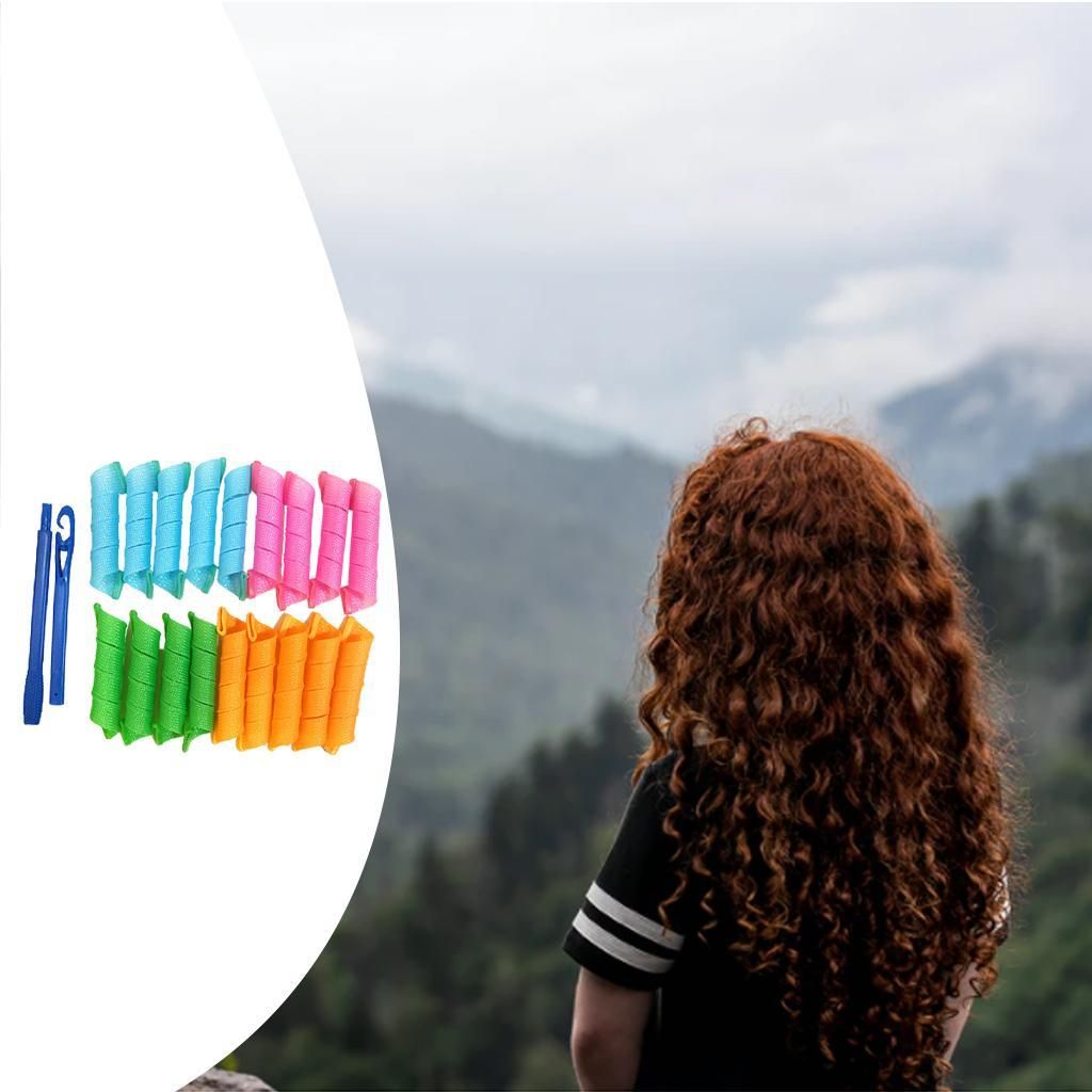 36pcs Curlers Spiral  Diy Styling  With Hooks For
