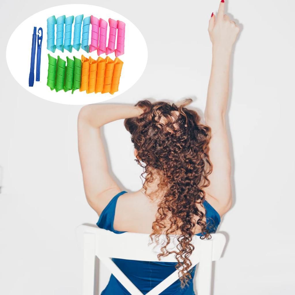 36pcs Curlers Spiral  Diy Styling  With Hooks For