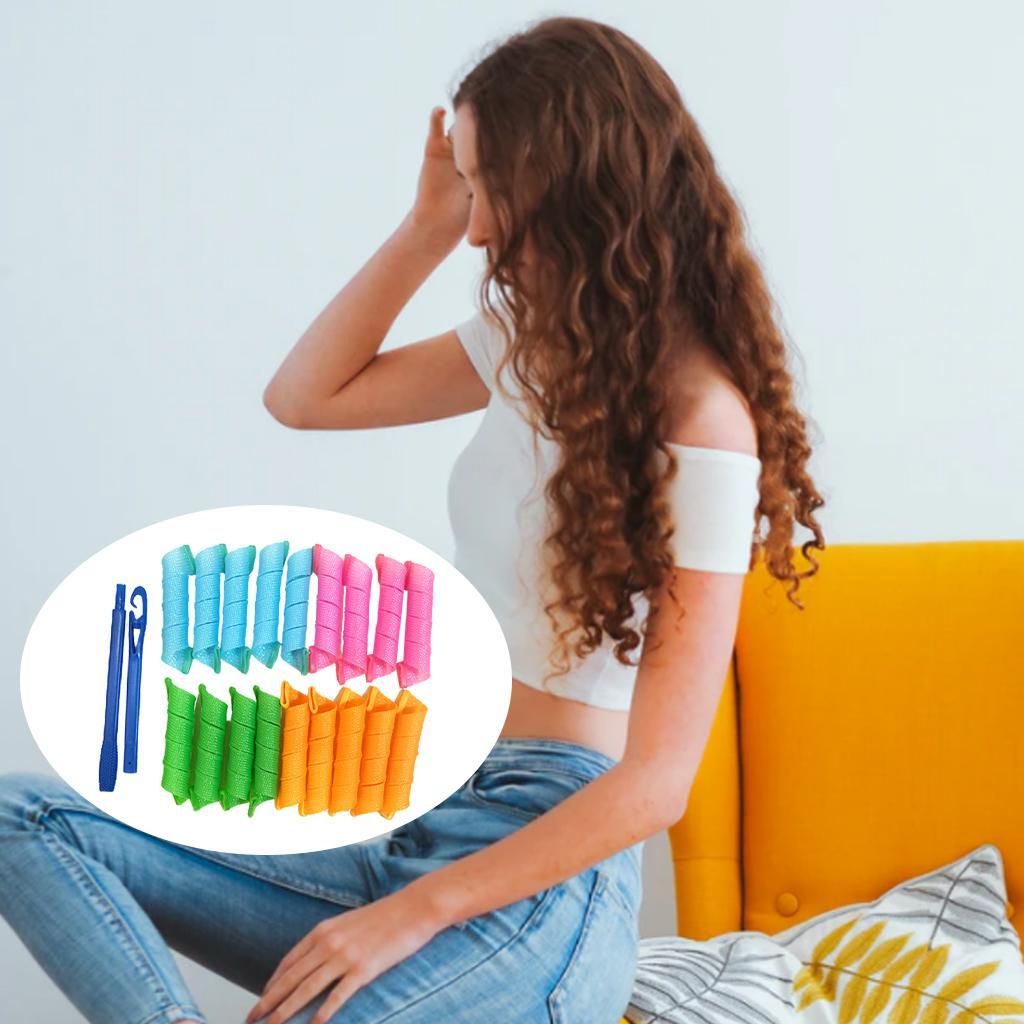 36pcs Curlers Spiral  Diy Styling  With Hooks For