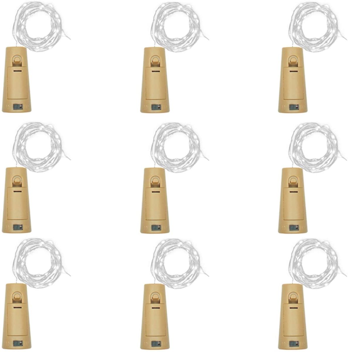 6Pcs 3Pcs/Lot Wine Bottle Lights With Cork DIY LED Lighting Strings Strip Light  For Gard Party Wedding Christmas Halloween--white--6 Pcs