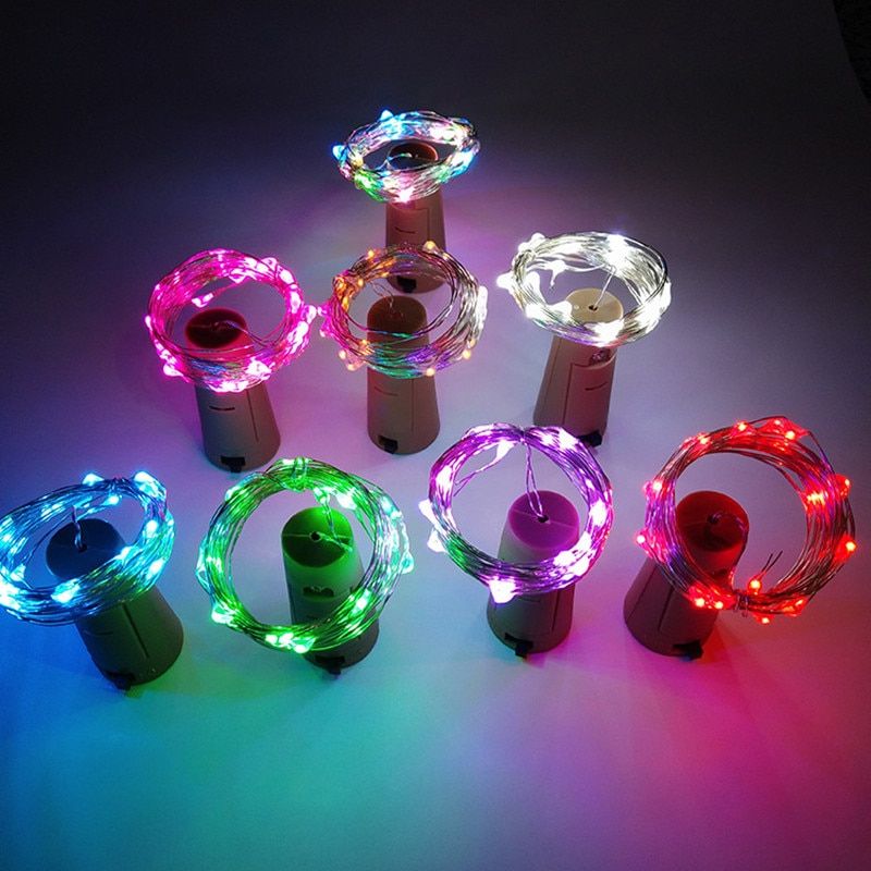 6Pcs 3Pcs/Lot Wine Bottle Lights With Cork DIY LED Lighting Strings Strip Light  For Gard Party Wedding Christmas Halloween--white--6 Pcs