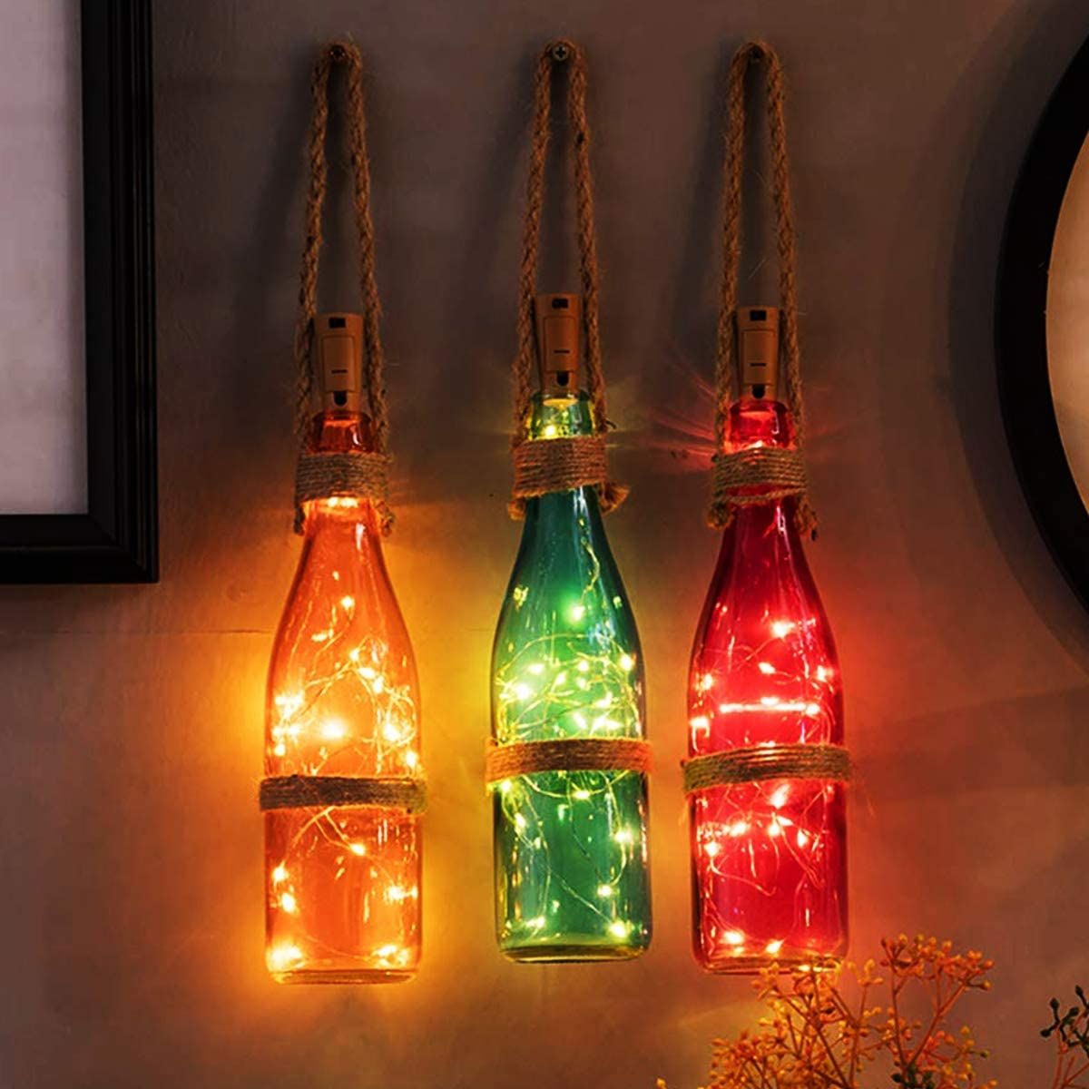 6Pcs 3Pcs/Lot Wine Bottle Lights With Cork DIY LED Lighting Strings Strip Light  For Gard Party Wedding Christmas Halloween--white--6 Pcs