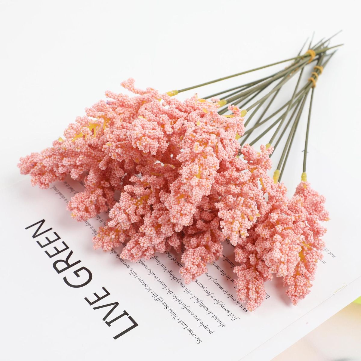Simulation foam wheat ear fake grain ear pastoral style home decoration decoration wedding photography fake flower simulation reed Pink