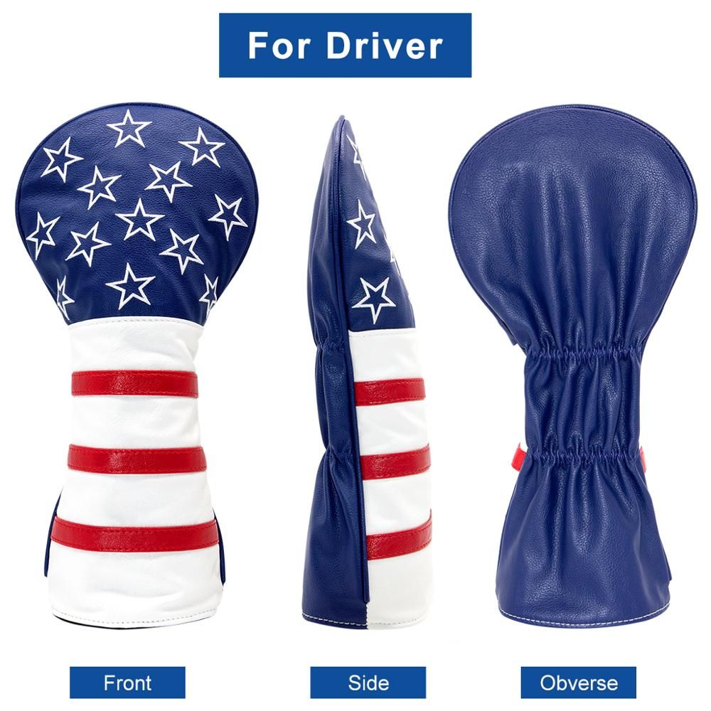 Golf Club Headcover Set Usa Amarica Golf Wood Cover 13x Tag