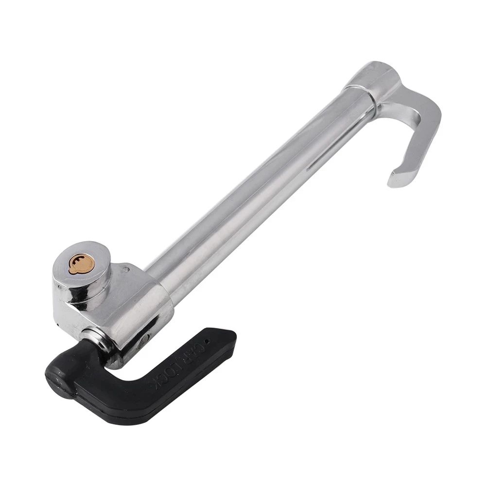 1Set Car Steering Wheel Anti-Theft Lock Brake Lock Retractable Double Hook Car Clutch Pedal Lock