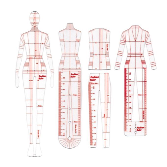 Fashion Ruler Woman Sewing Humanoid Patterns Sketching Template For B