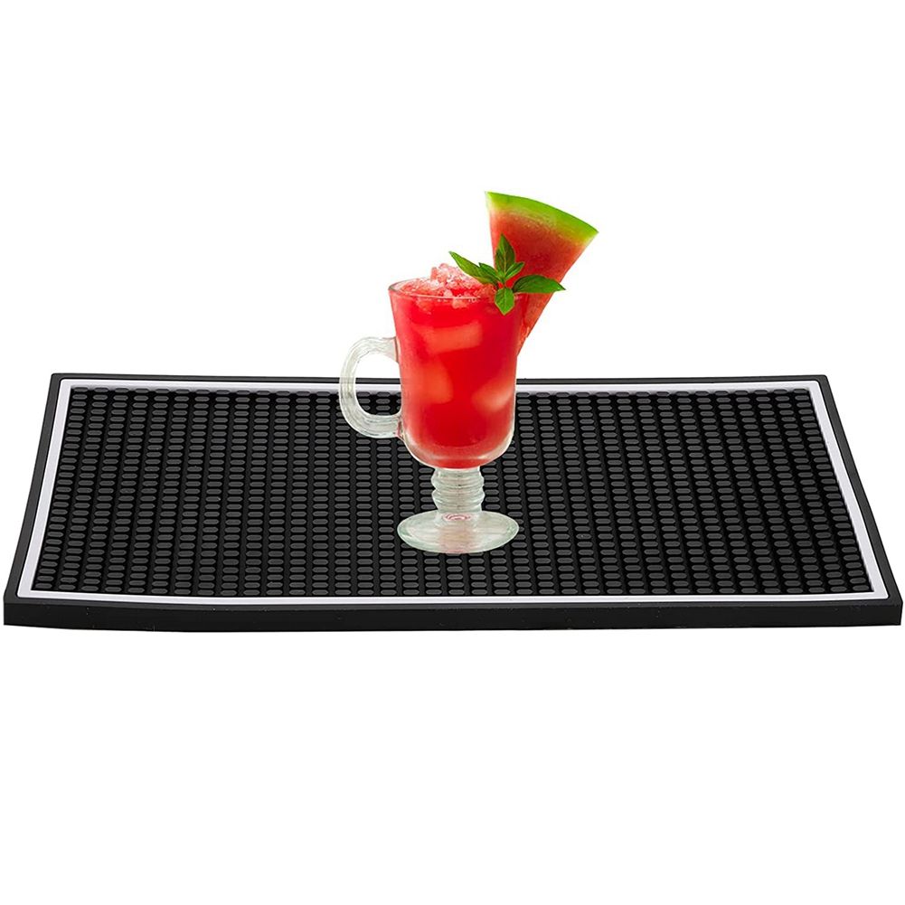 2 Pack Bar Mat, 12X6X0.4 Inch Thicken Rubber Bar Service