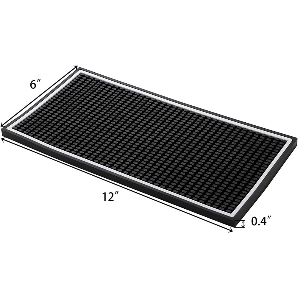 2 Pack Bar Mat, 12X6X0.4 Inch Thicken Rubber Bar Service