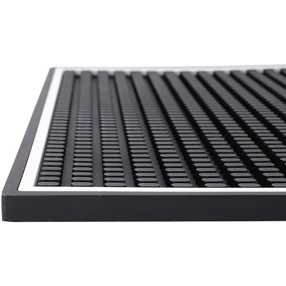 2 Pack Bar Mat, 12X6X0.4 Inch Thicken Rubber Bar Service