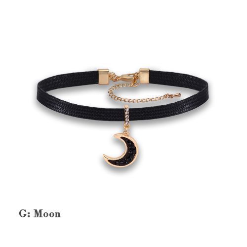 Ladies Necklace Black Neckband Clavicle Chain Women's Personality Choker G