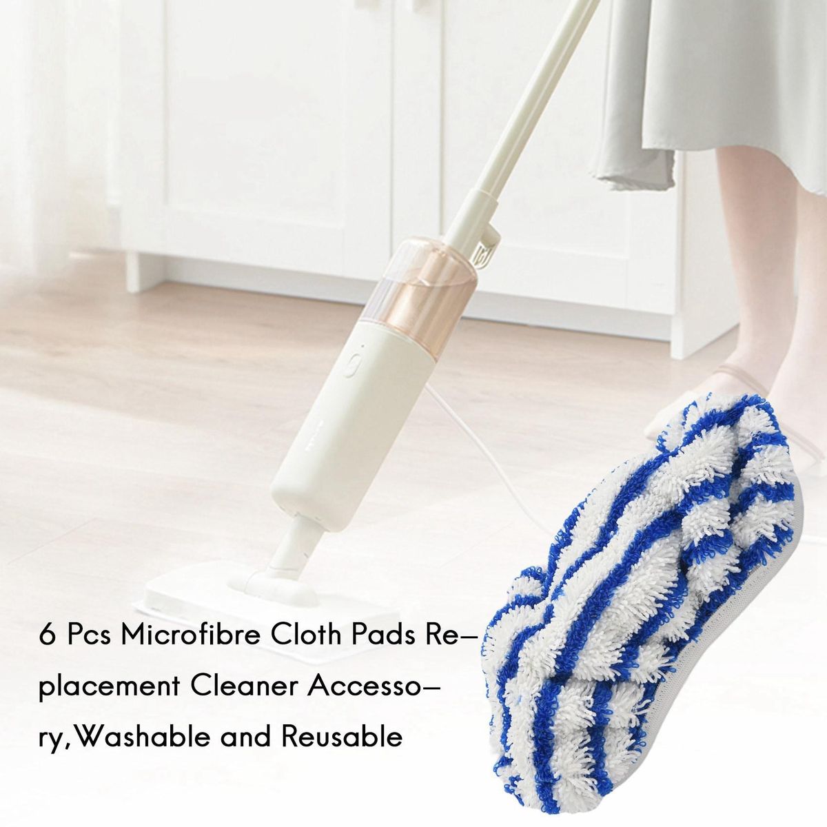 6 Pcs Microfibre Cloth Pads Repment for Clean& ZR005801 Cleaner AccessoryWashable and Reusable