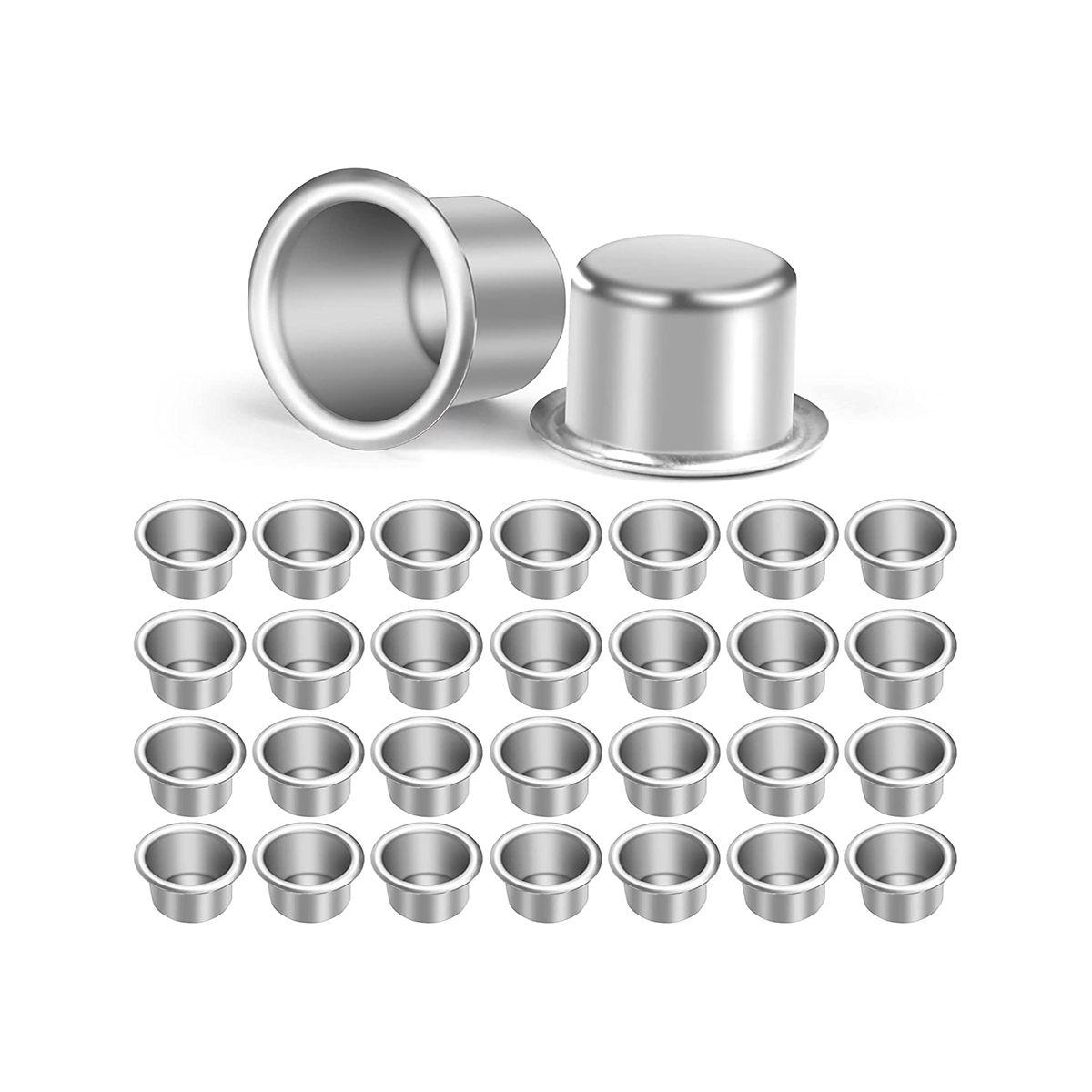 20PCS Metal Small Candle Holders, Tea Lights, Silver