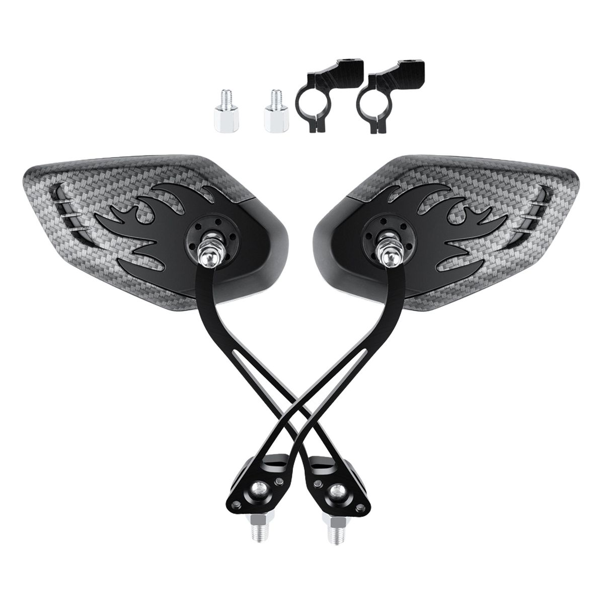 2Pcs Bike Rear View Mirror Clear View Adjustable Rotatable Bicycle Mirror Bike