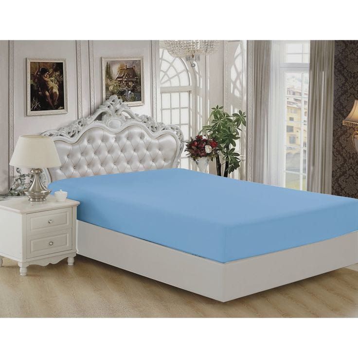 Fitted Sheet Mattress Protector -Blue Sky