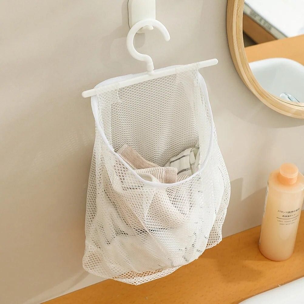 Clothespin Bag Hanging Mesh Toddler Bath Toy Organizer Hanging Mesh Fruit Vegetable Storage Bag Pegs