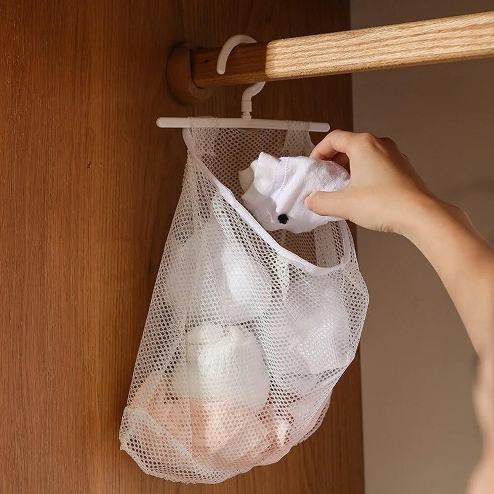 Clothespin Bag Hanging Mesh Toddler Bath Toy Organizer Hanging Mesh Fruit Vegetable Storage Bag Pegs