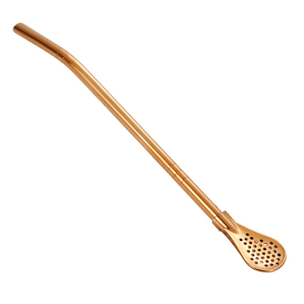 Drinking Straw Colorful Stainless Steel Tea Spoon Straws with Filter Rose Gold