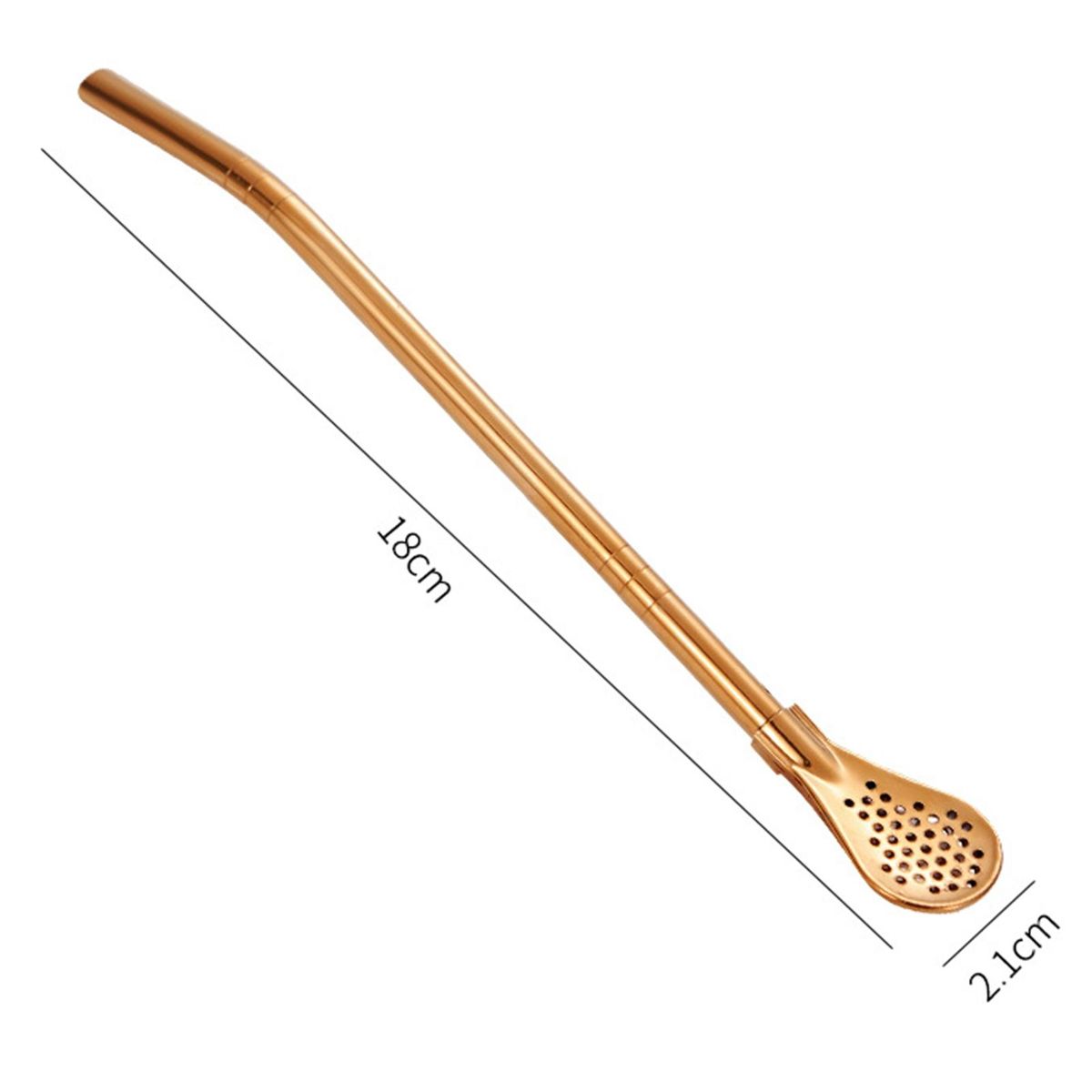 Drinking Straw Colorful Stainless Steel Tea Spoon Straws with Filter Rose Gold
