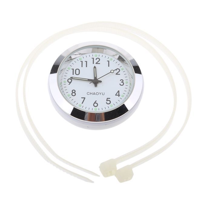 Waterproof Universal Motorcycle Handlebar Mount Clock Watch White
