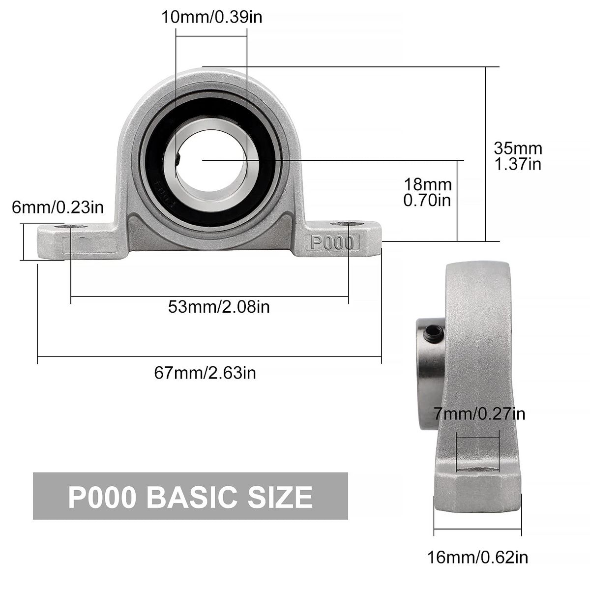 4 Pcs Bearing Housing Flange Bearing 10mm KP000 For 3D