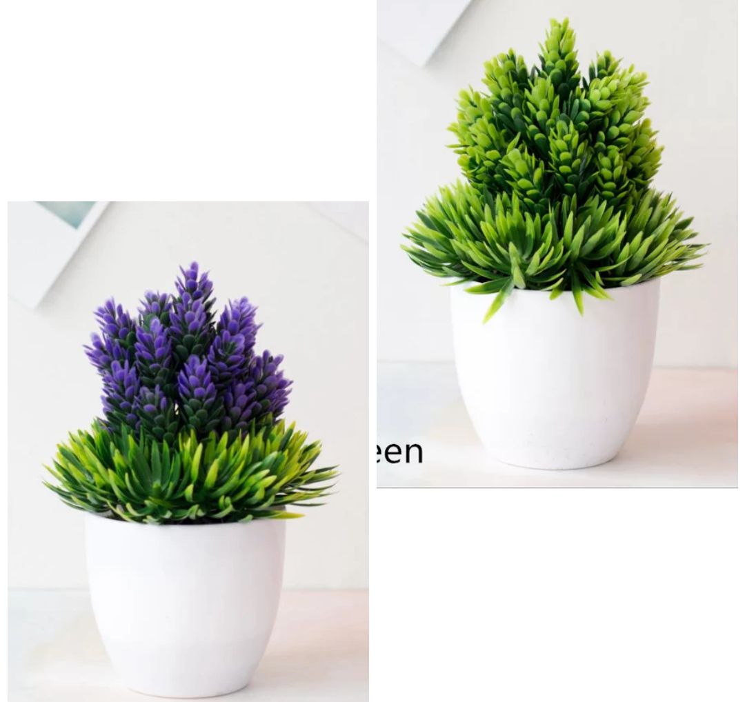 Artificial Potted Bonsai Table Plant Decor - Set Of 2