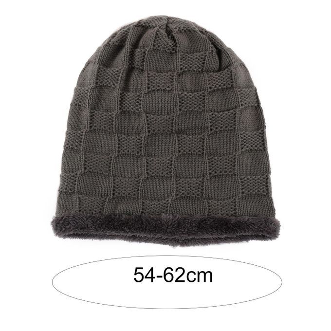 Beanie Hat Pleats Ear Protection Men Women Coldproof-Khaki