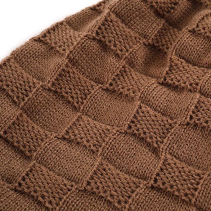Beanie Hat Pleats Ear Protection Men Women Coldproof-Khaki