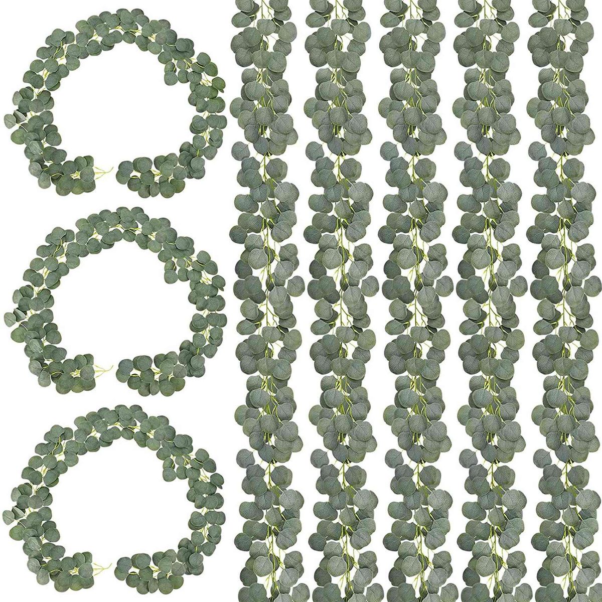 8 Pcs 48Ft Artificial Eucalyptus Garland Greenery Faux Vines