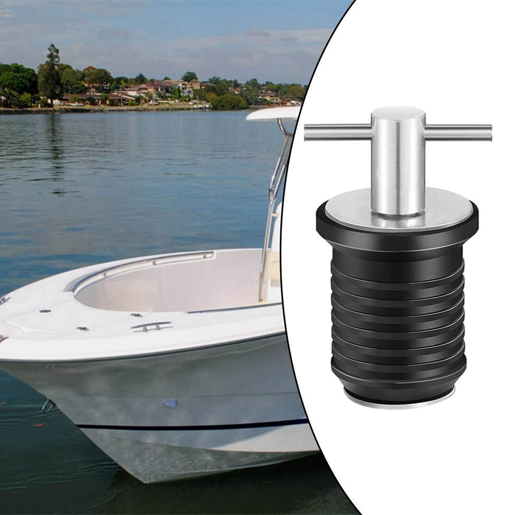 Marine Boat Drain Plug T-Handle Screw Adjustable Rubber