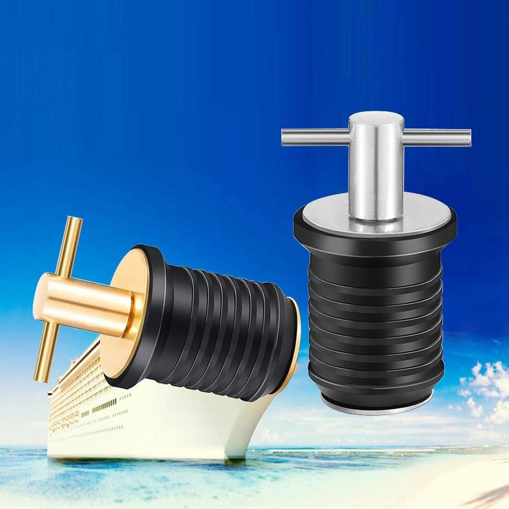 Marine Boat Drain Plug T-Handle Screw Adjustable Rubber
