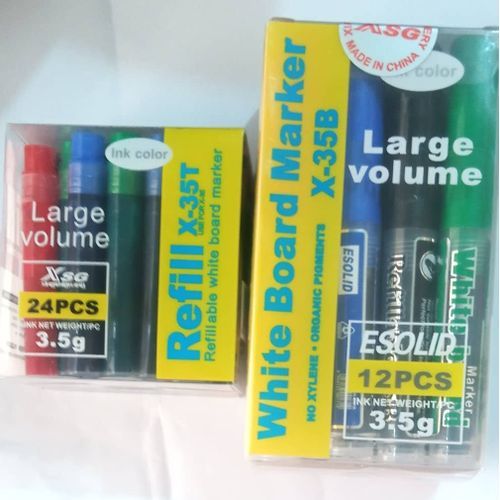 REFILLABLE WHITE BOARD MARKER(12) + 2 REFILL INK (48 PIECES)