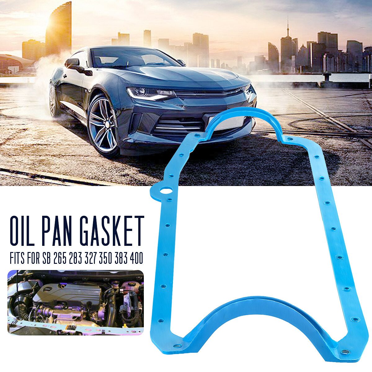 SBC 1 Piece Oil Pan Gasket Blue Pre - 79 Early Fits SB 265 283 327 350 383 400
