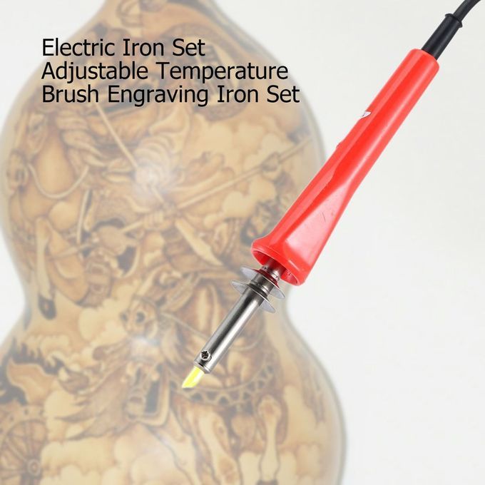 Ele Tri  Iron Set Adjustable Temperature Brush   Iron Set-red-US